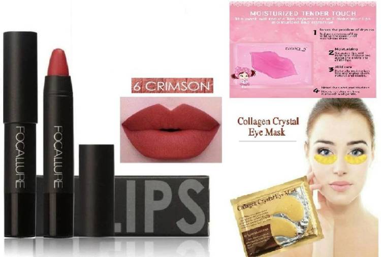 Digital Shoppy Focallure Matte Crayon Liquid Lipstick (No 6)With Lip mask And 1 Pair Eye Mask. Price in India