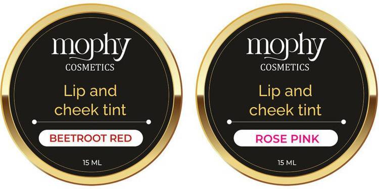 MOPHY Cosmetics Lip and Cheek Tint BEETROOT & ROSE PINK Blush Natural Makeup Look Price in India