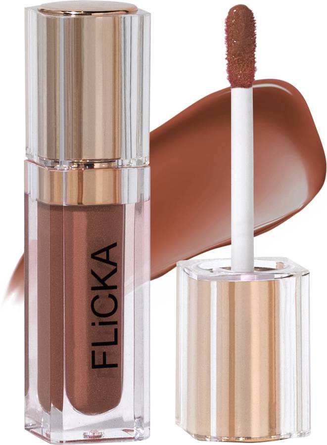 Flicka Shimmery Affair Liquid Lip Gloss Shade-8 for Women Glossy Lip Color Long lasting Price in India