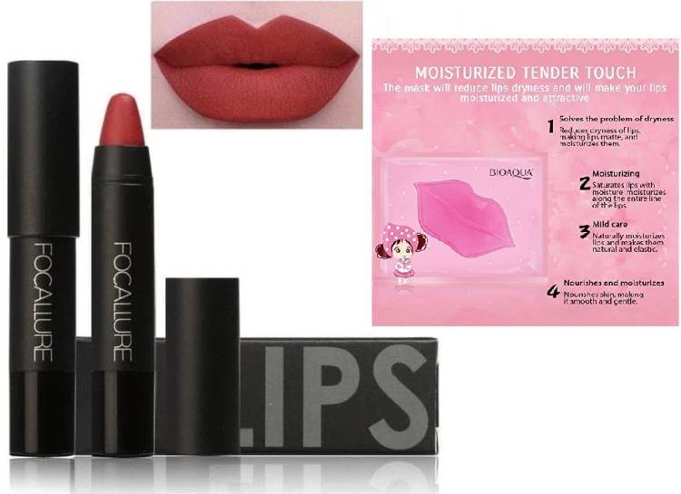 Digital Shoppy Focallure Matte Crayon Waterproof Liquid Lipstick (No6 )With Lip mask Price in India