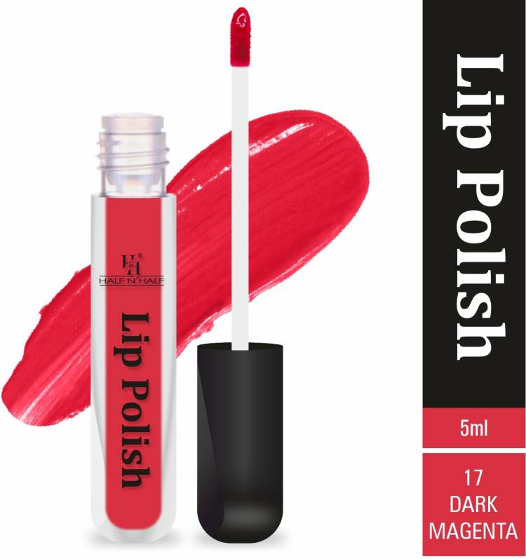 Half N Half Lip Polish Liquid Matte Lipstick, Dark Magenta-17 (6ml) Price in India