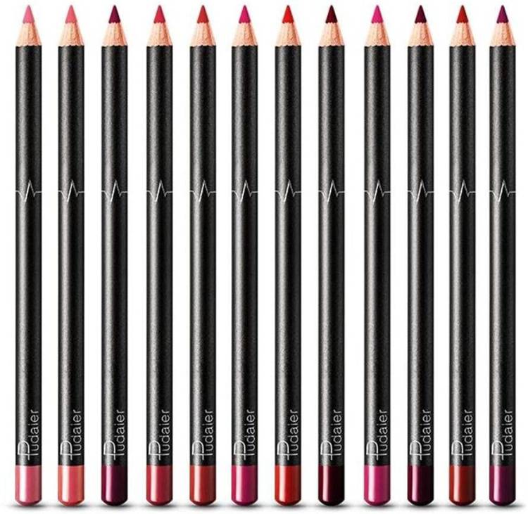 Digital Shoppy Waterproof Long Lasting Matte Lip Liner Pencils Set - 12 Pcs (No 1 ) Price in India