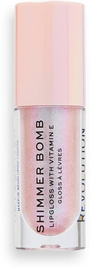 Makeup Revolution Shimmer Bomb Lip Gloss, Shimmery Finish Lip Tint Infused With Vitamin E Price in India
