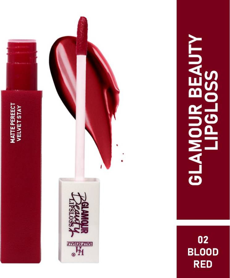 Half N Half Rich Glamour Beauty Lipgloss, Matte Perfect Velvet Stay, Blood Red, 5ml Price in India