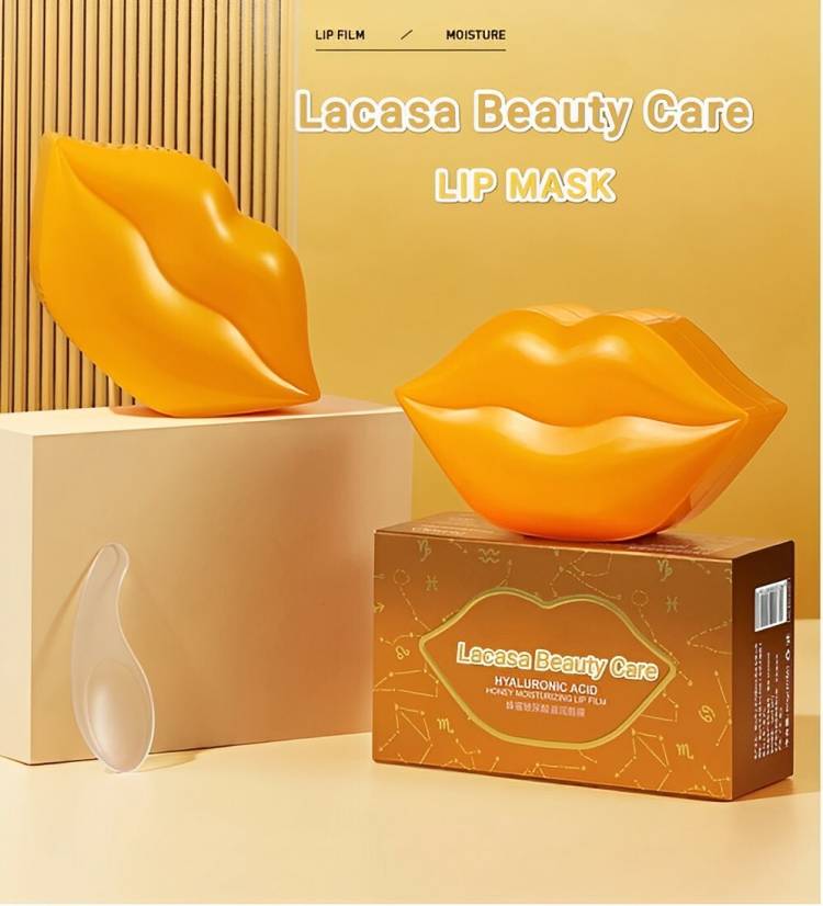 LACASA BEAUTY CARE 24K Gold Collagen Lip Treatment Mask Patches. Plumper Fuller Softer Lips Price in India