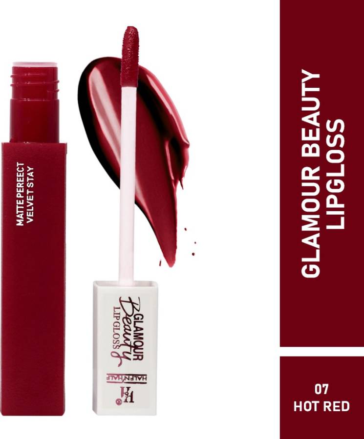 Half N Half Rich Glamour Beauty Lipgloss, Matte Perfect Velvet Stay, Hot Red, 5ml Price in India