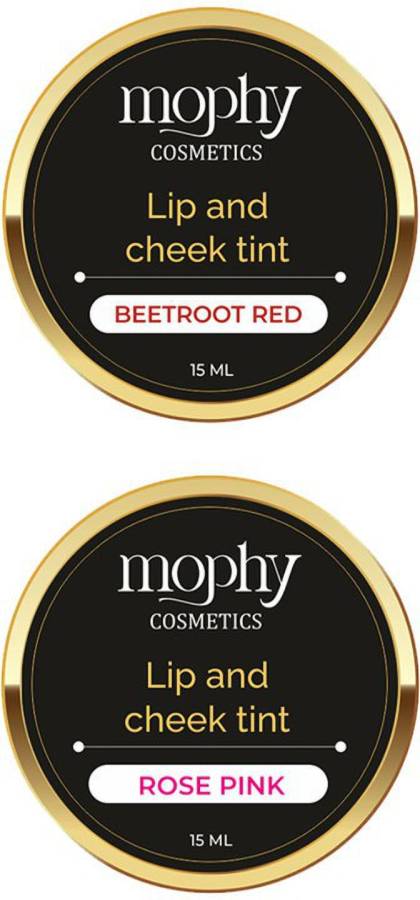 MOPHY Lip and Cheek Tint BEETROOT,ROSE PINK Blush Natural Makeup Look Price in India
