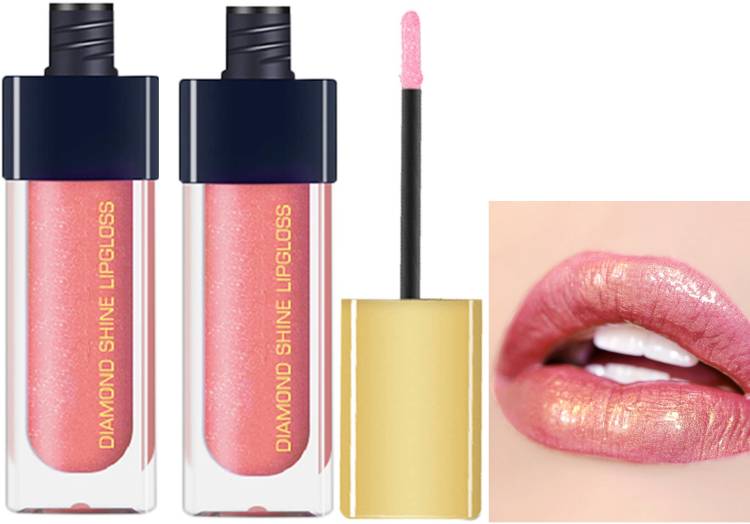 GABBU Combo Glamour Diamond Shine Lip Gloss Lipstick for Glossy Effect Coffee shine Price in India