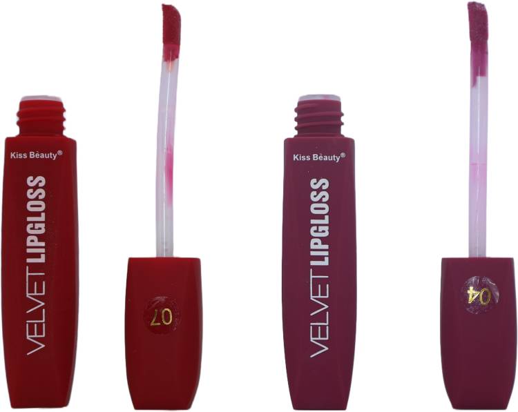 Kiss Beauty Velvet Liquid Lipstick Lipgloss S07 And S04 Price in India