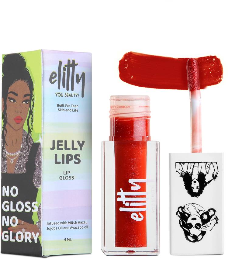 Elitty Jelly Lips, Glossy Lip Gloss, High Shine, Vegan & Cruelty Free, Pretty Extra Price in India