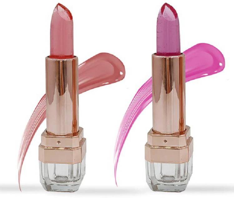 LILLYAMOR Natural Moisturizing Color Change Gel Lipstick Shimmer & Shine Gloss Pack 2 Price in India