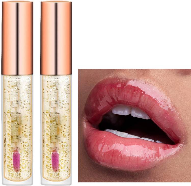 ADJD Combo 24 K GOLD Shine Professional Lip Gloss Waterproof Shining fish Price in India