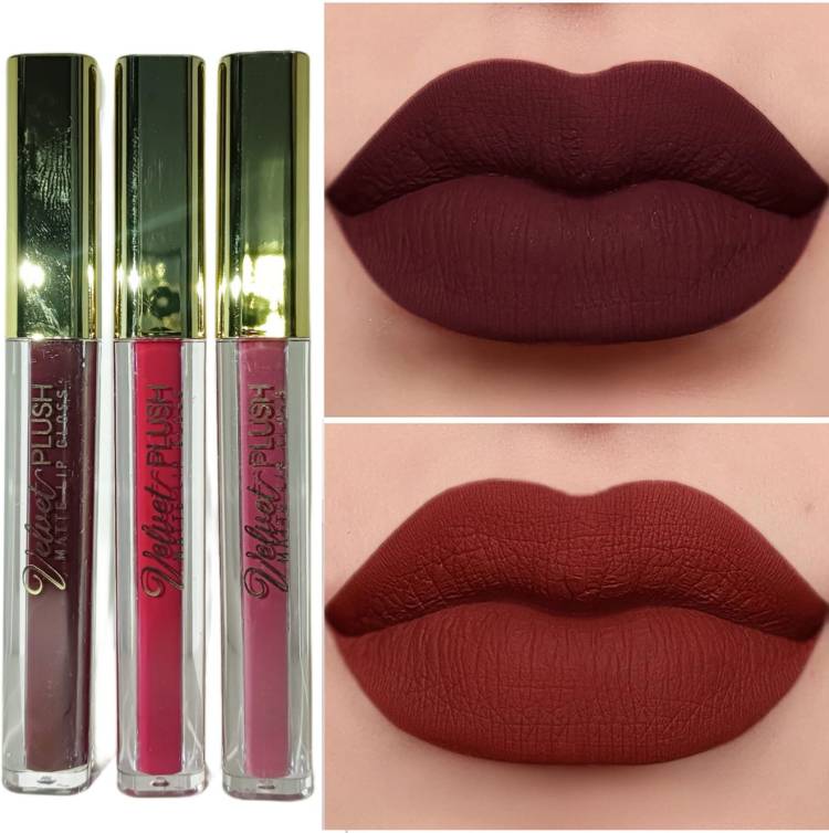 Facejewel HD Lipgloss Matte Texture Waterproof & Long Lasting 3Pcs Price in India