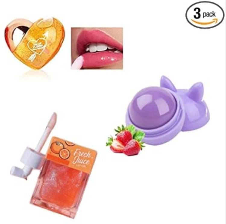 SIM’S CREATION Moisturizing and Hydrating Heart Lip Gloss Tint, Cartoon Lip Balm and Juice 3pc Price in India