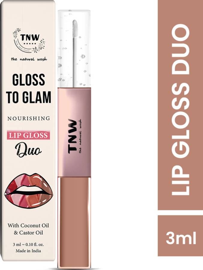 TNW - The Natural Wash Gloss To Glam Nourishing Lip Gloss Duo | Brown | 1.5ml*1.5ml Price in India