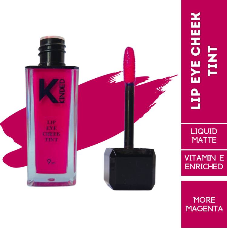 KINDED Lip Eye and Cheek Tint Pigmented Liquid Lip Color More Magenta with Vitamin E Lip Stain Price in India