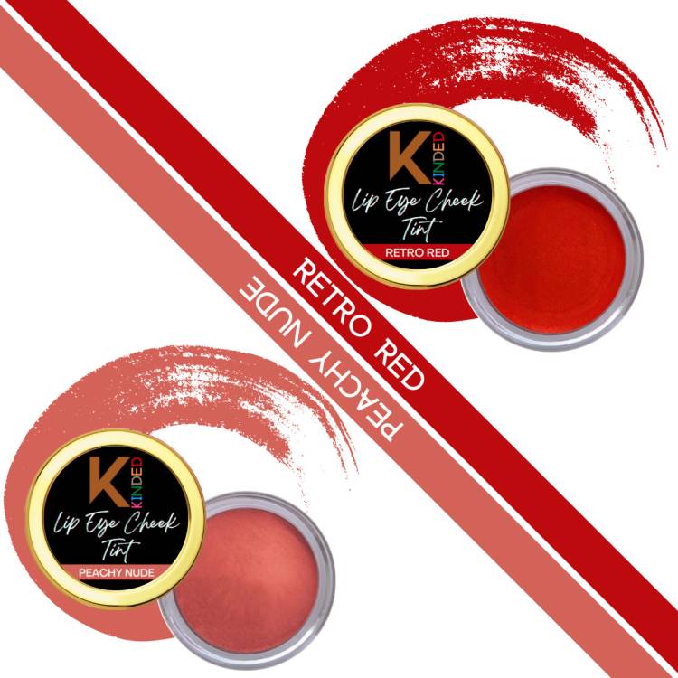 KINDED Lip Eye and Cheeks Tint Combo Pigmented Lip Colour Lipstick Balm Eyeshadow Blush Lip Stain Price in India