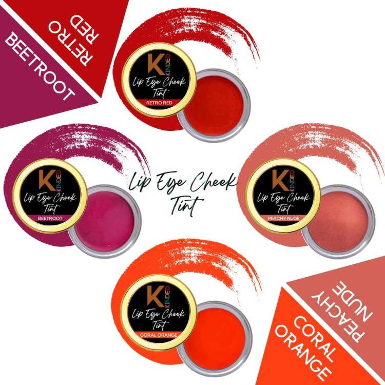 KINDED Lip Eye and Cheek Tint Combo Pigmented Lip Colour Lipstick Balm Eyeshadow Blush Lip Stain Price in India