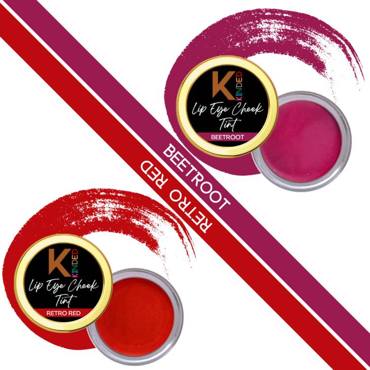 KINDED Lip Eyes and Cheek Tint Combo Pigmented Lip Colour Lipstick Balm Eyeshadow Blush Lip Stain Price in India