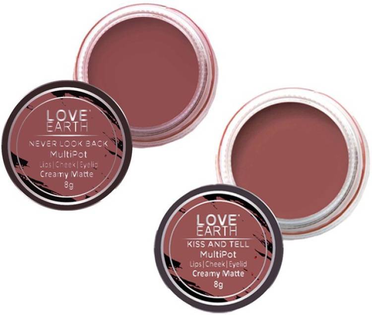 LOVE EARTH Lip Tint & Cheek Tint Combo Mauvish Pink & Ruby Pinkfor Lips, Eyelids Cheeks Lip Stain Price in India