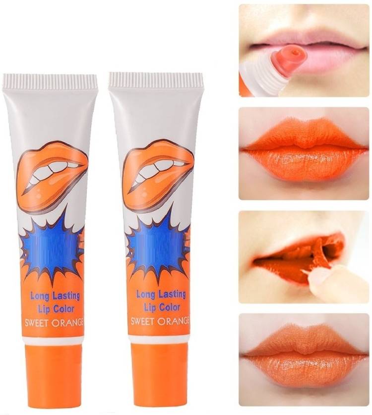 THTC Peel Off Liquid Gel Lipstick Waterproof Long Lasting Lip Gloss Mask Orange Lip Stain Price in India