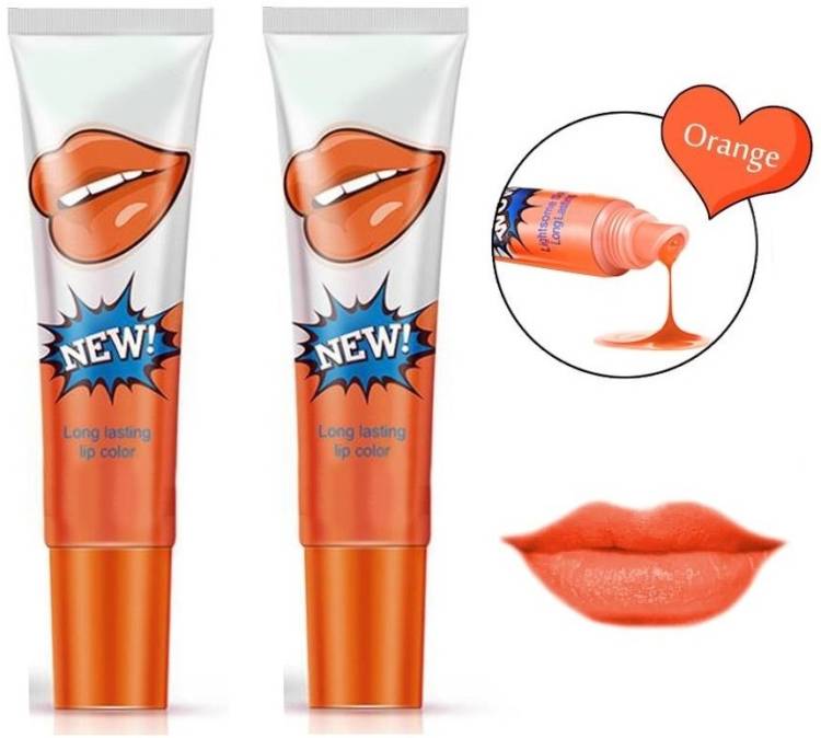 THTC Peel Off Liquid Gel Lipstick Mask Waterproof Long Lasting Lip Gloss Mask Orange Lip Stain Price in India