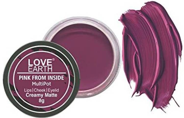 LOVE EARTH Lip Tint & Cheek Tint Multipot - Pink From Inside Lip Stain Price in India