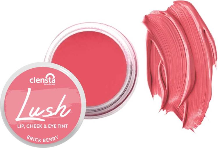 Clensta Lush Blush lip and cheek tint - Brick Berry|5 gm With Red Aloe Vera & Jojoba Oil Lip Stain Price in India