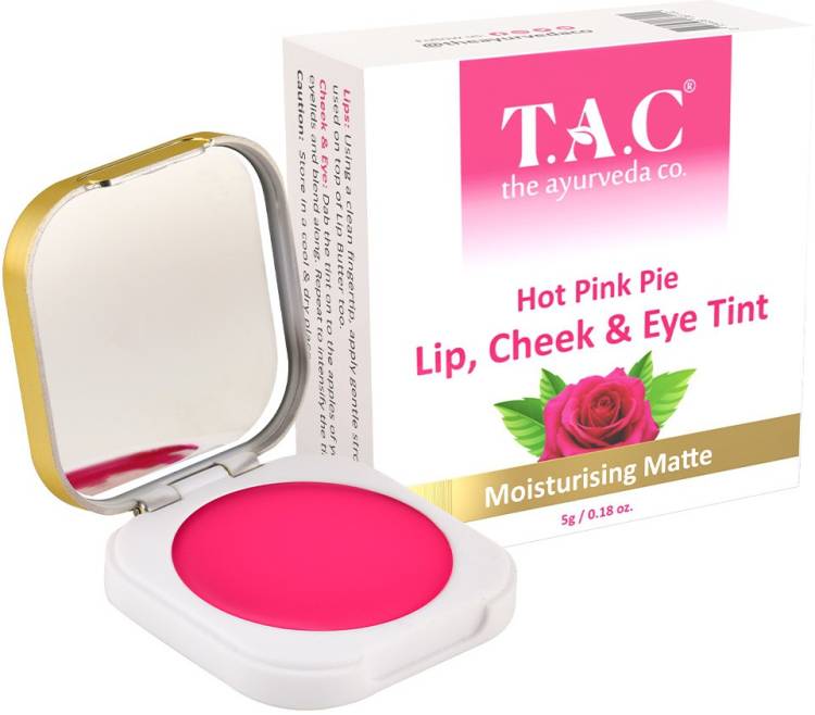 TAC - The Ayurveda Co. 100% Natural Vegan Lip, Cheek & Eye Tint Blush with Roses, Organic Shea Butter,10gm SLS & Paraben Free Lip Stain Price in India