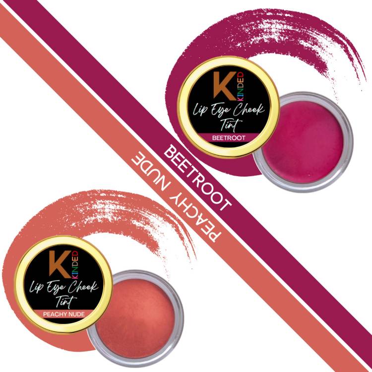 KINDED Lips Eye & Cheek Tint Combo Pigmented Lip Colour Lipstick Balm Eyeshadow Blush Lip Stain Price in India