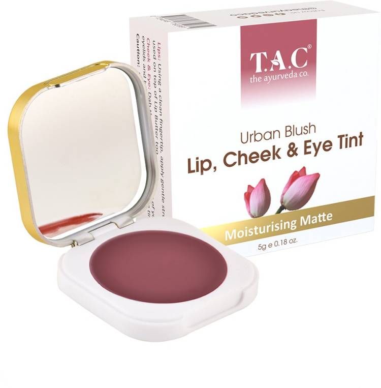 TAC - The Ayurveda Co. 100% Natural Vegan Lip, Cheek & Eye Tint Blush with Lotus Oil, Organic Shea Butter,10gm SLS & Paraben Free Lip Stain Price in India