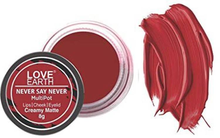 LOVE EARTH Lip Tint & Cheek Tint Multipot - Never Say Never Lip Stain Price in India
