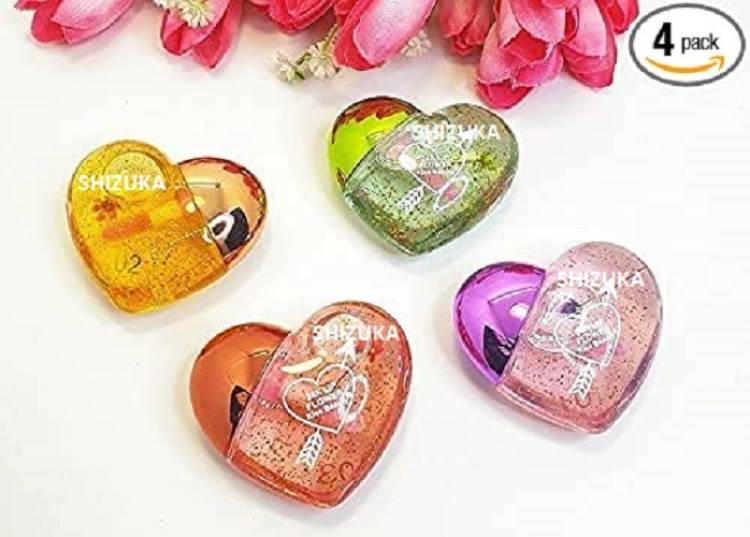 Shizuka Professional Shiny Heart Shape Lip Tint, Shimmery Finish, TRANSPARENT, 4 PCS Price in India