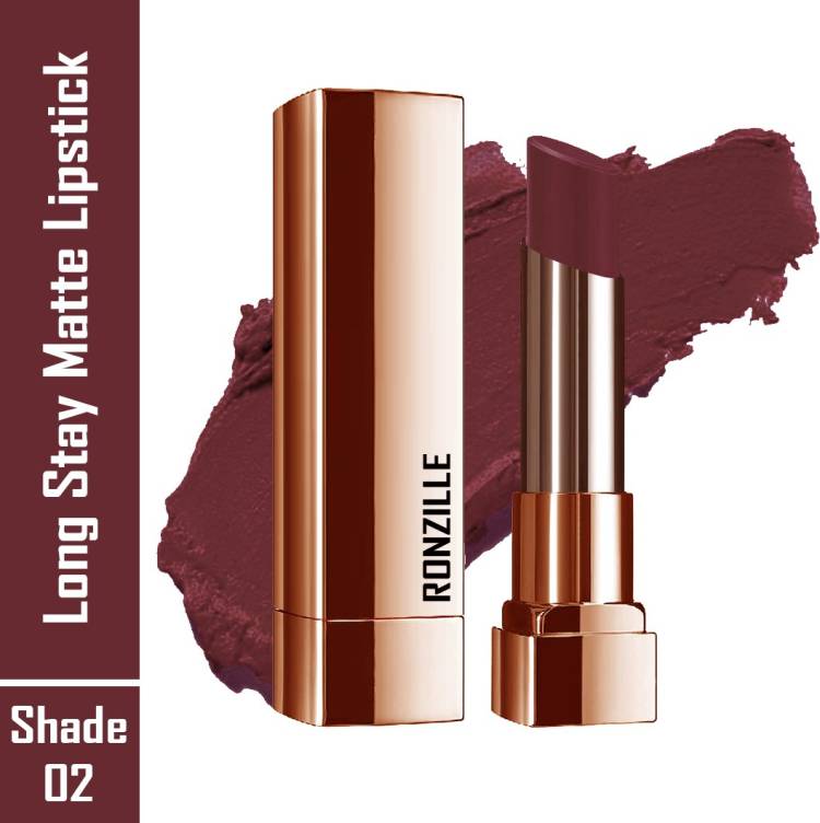RONZILLE Long Stay Creamy Matte Lipstick With Intense Colour Shade 02 Price in India