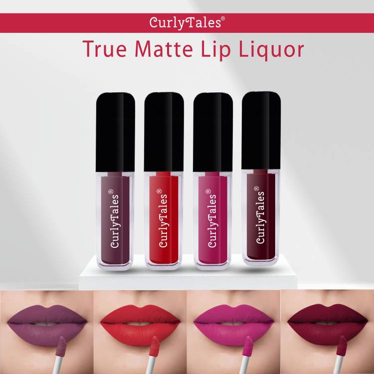 CurlyTales Velvet Matte Lipstick With Non-Transfer,Smudge Proof Comfortable Colors #CTL0395 Price in India