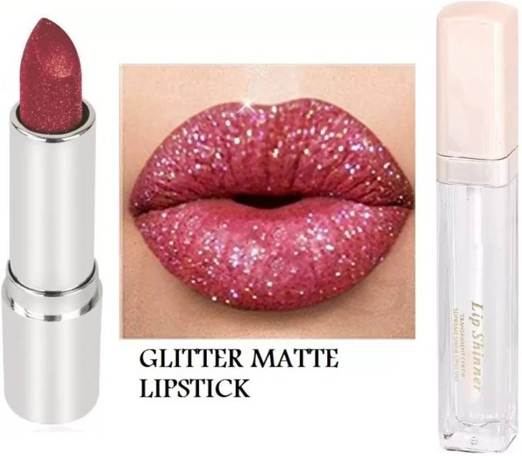 Yuency crystal glossy shine lip gloss & Long Lasting Luxury Diamond glitter lipstick Price in India