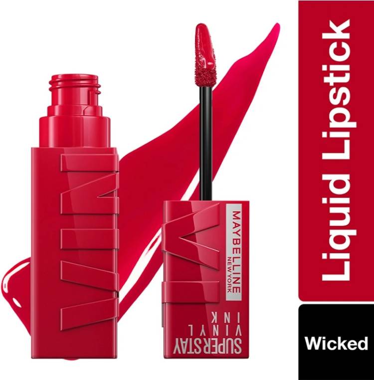 MAYBELLINE NEW YORK Liquid Lipstick, Enriched With Vitamin E & Aloe, SuperStay Vinyl Ink, Wicked Price in India