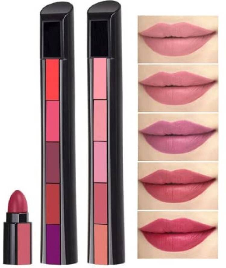 SUBHMUN Beauty 5 in 1 Forever Enrich Matte Lipstick, The Red & Nude Pack of 2 Price in India