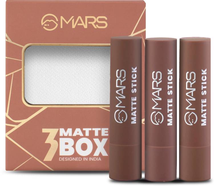 MARS 3 Matte Box Lipstick Pack Of 3 Price in India