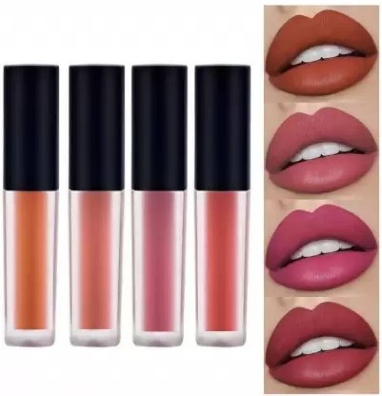 HIJJEVIN'S Water Proof Sensational Liquid Matte Lipstick Set of 4 (THE RED EDITION, 1) Price in India