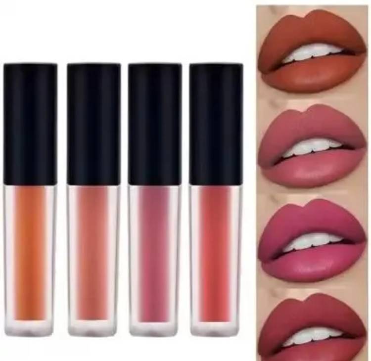 homedropsy Professional Color Liquid Lipstick Combo Pack, Set of 4 Super Stay Matte Finish Price in India