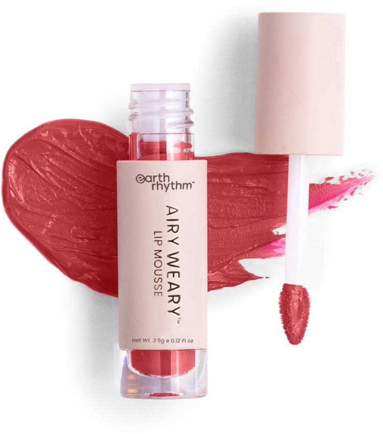 Earth Rhythm Airy Weary Lip Mousse Long Wear Liquid Matte Finish Lipstick, Roze - 3.5gm Price in India