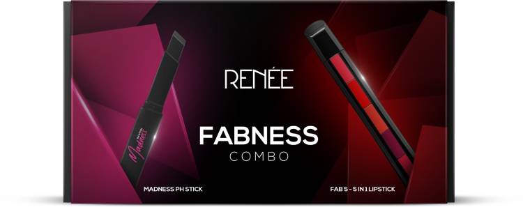 Renee Fabness Combo, Fab 5 5 in 1 Lipstick 7.5gm & Madness PH Stick 3gm Price in India