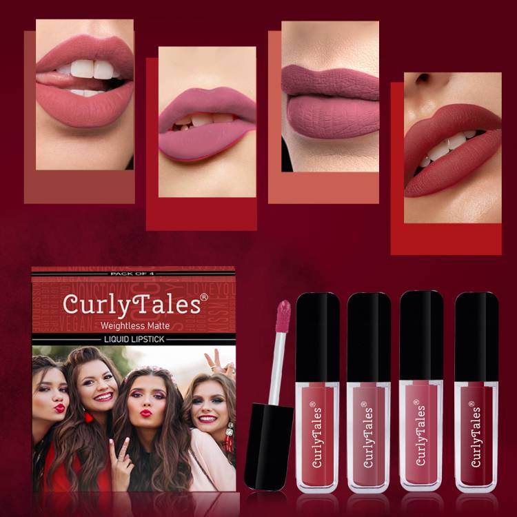 CurlyTales Never Ending Shades of Liquid Matte Lipstick Enriched With Vitamin-E Pack of 11 Price in India