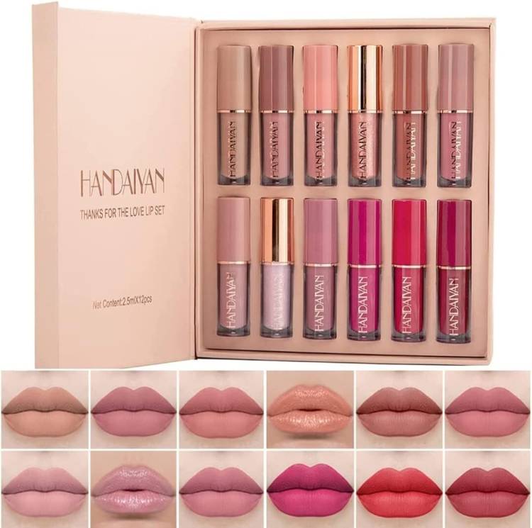 Utrust HANDAIYAN Liquid Matte Lipstick 12 pcs set Waterproof Long lasting for women Price in India