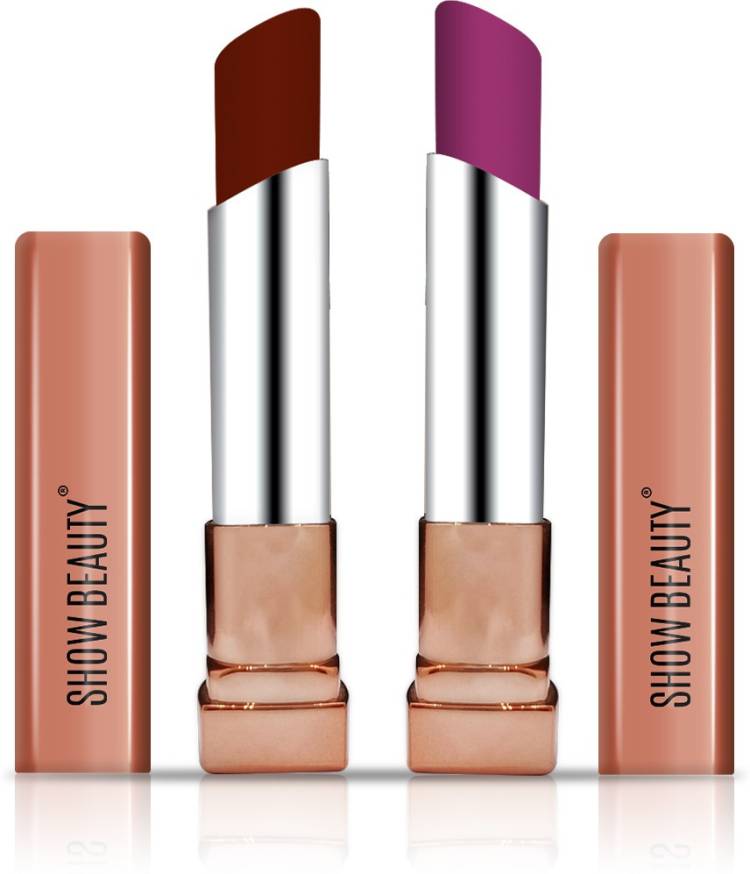 Show Beauty Bullet matte lipstick combo pack of 2 waterproof lipsticks for women Price in India