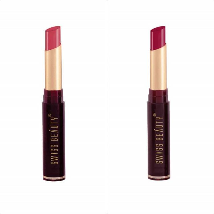SWISS BEAUTY Non-Transfer Matte Lipstick (SB-209-07+17) Pack of 2 Price in India