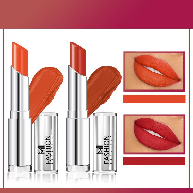 MI FASHION High Pigmented Bold Colors Lipsticks Cr�me Matte Combo Set of 2 Code no 723 Price in India