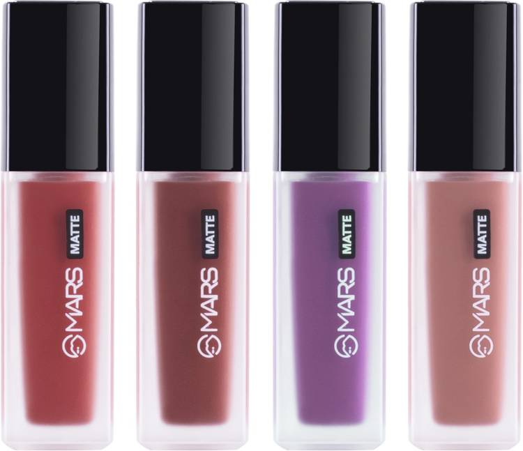 MARS Complete Matte Long Lasting Smudge Proof Liquid Lipstick Pack of 4 Price in India