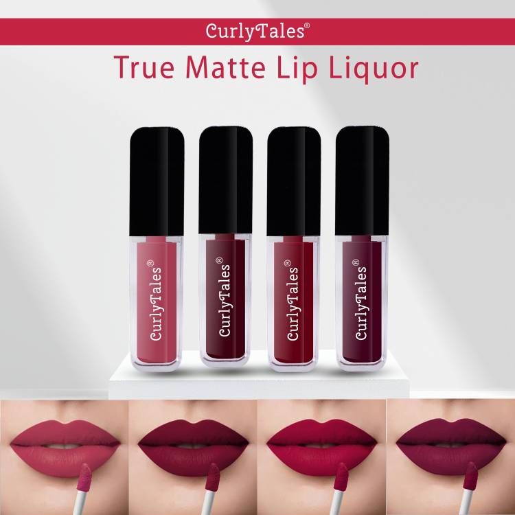 CurlyTales Floaty and Matte Royal Feel Liquid Matte Lipstick Smooth Formulation #CTL0676 Price in India